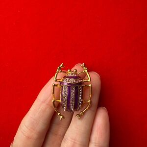 Gold and Purple Beetle Brooch